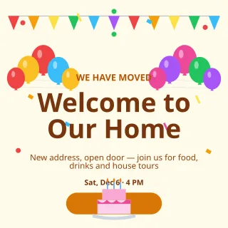 Housewarming Invite — editable white personal template, instagram post