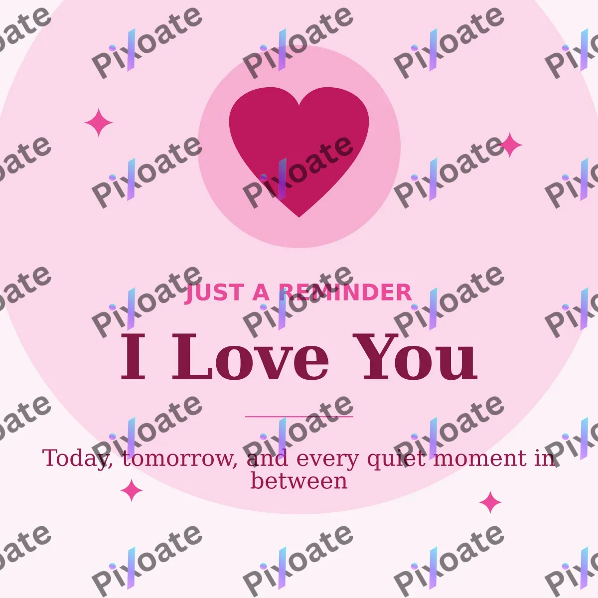 I Love You I Love You — editable white personal template, instagram post