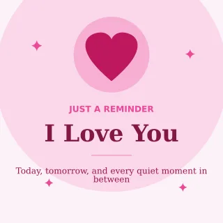 I Love You — editable white personal template, instagram post