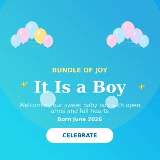 Its a Boy — editable blue personal template, instagram post