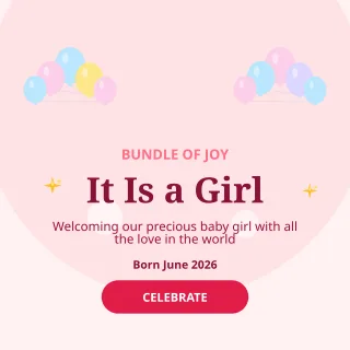Its a Girl — editable white personal template, instagram post