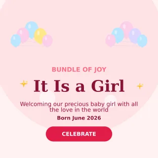 Its a Girl — editable white personal template, instagram post
