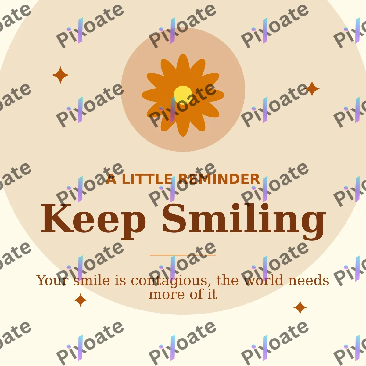 Keep Smiling — editable white personal template, instagram post