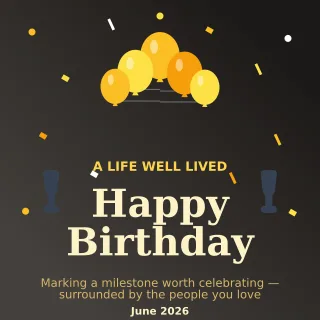Milestone Birthday Gold — editable black personal template, instagram post
