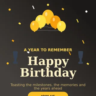 Milestone Birthday — editable black personal template, instagram post