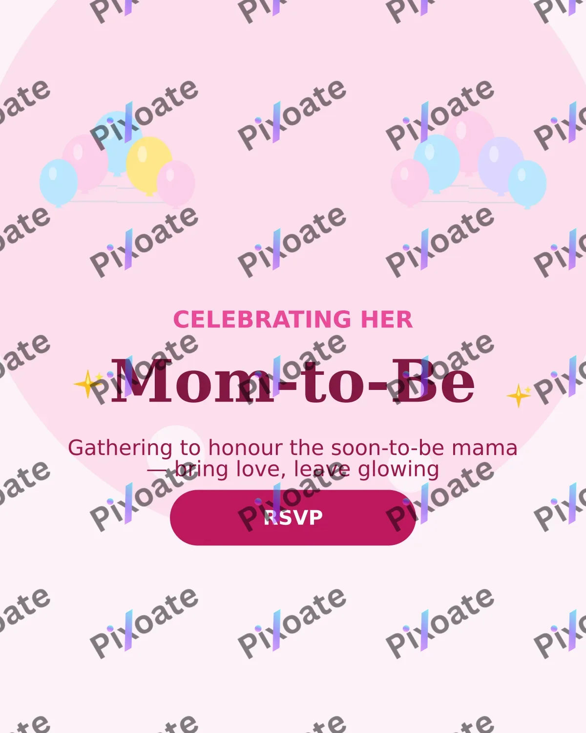 Mom to Be — editable white personal template, instagram portrait