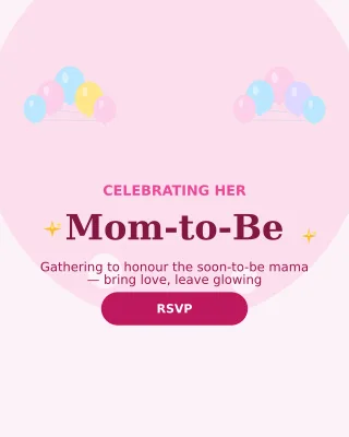 Mom to Be — editable white personal template, instagram portrait