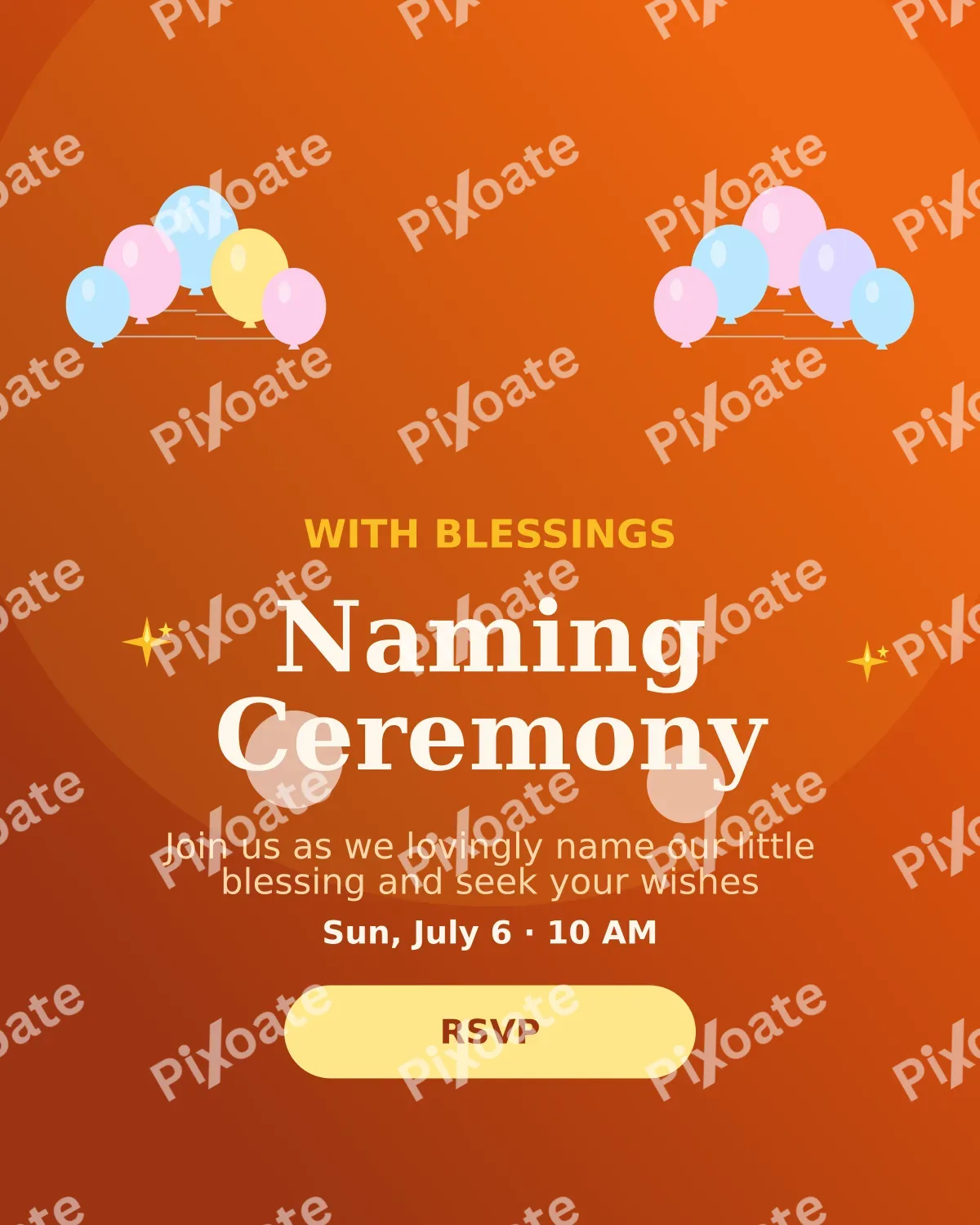 Naming Ceremony Naming Ceremony — editable brown personal template, instagram portrait