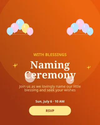 Naming Ceremony — editable brown personal template, instagram portrait