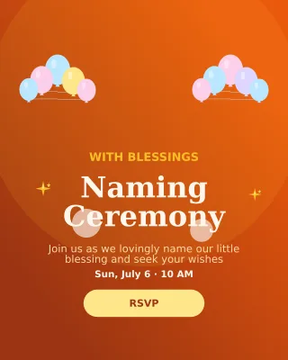 Naming Ceremony — editable brown personal template, instagram portrait