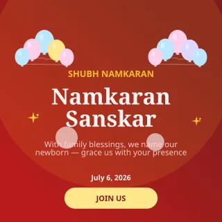 Namkaran — editable red personal template, instagram post