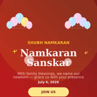 Namkaran — editable red personal template, instagram post