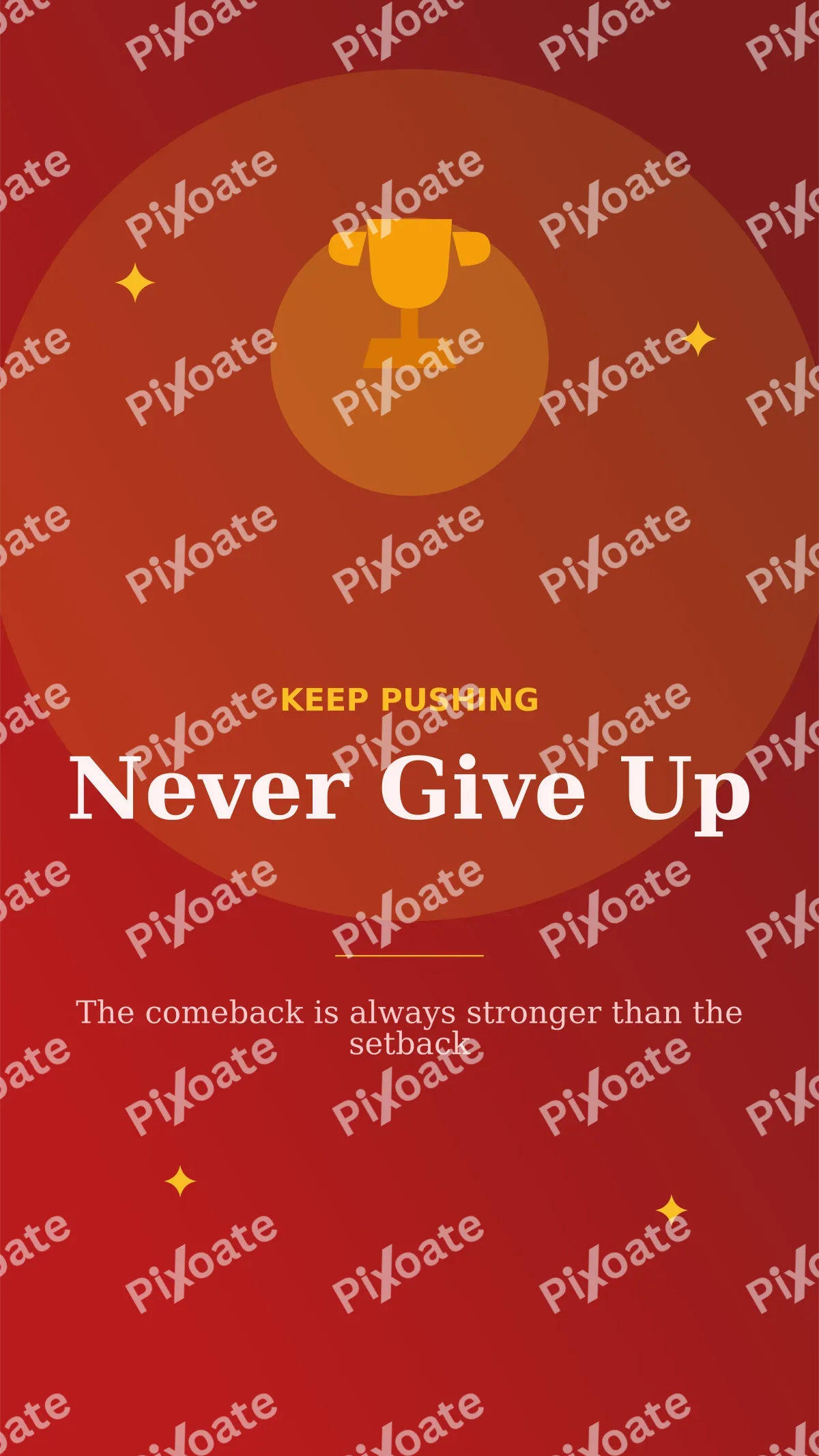 Never Give Up Never Give Up — editable red personal template, story / reel