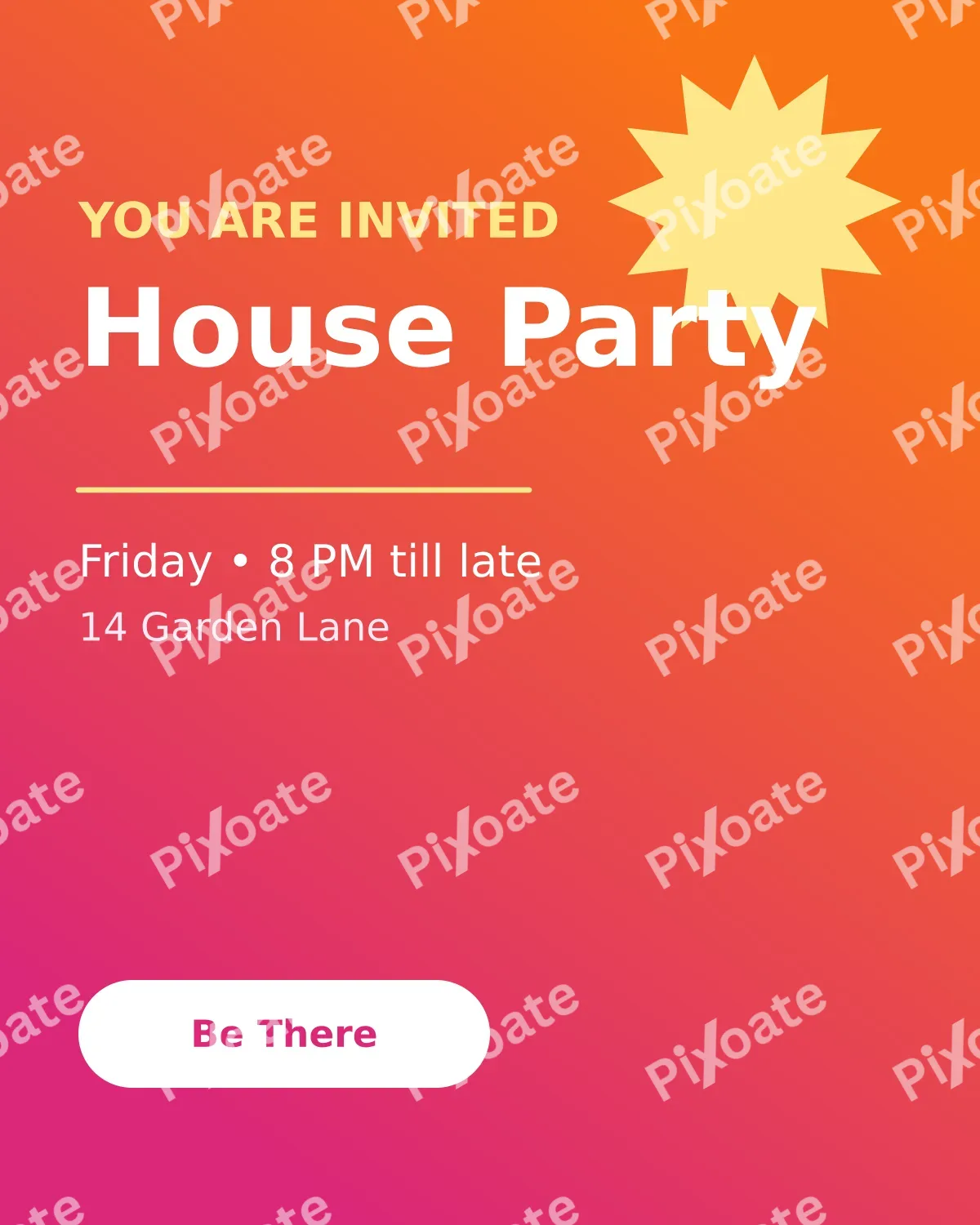 Party Invite Party Invite — editable pink personal template, instagram portrait