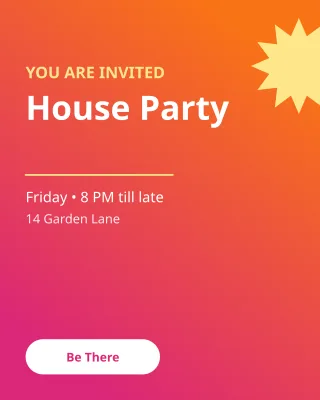 Party Invite — editable pink personal template, instagram portrait