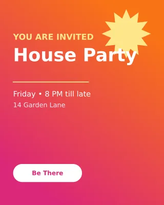 Party Invite — editable pink personal template, instagram portrait