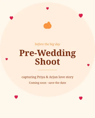 Pre-Wedding Shoot — editable white personal template, instagram portrait