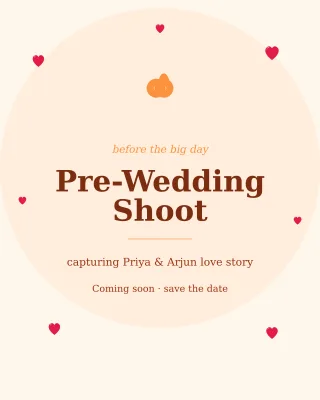 Pre-Wedding Shoot — editable white personal template, instagram portrait