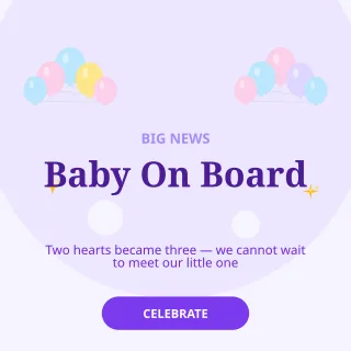 Pregnancy Announcement — editable white personal template, instagram post