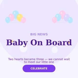 Pregnancy Announcement — editable white personal template, instagram post