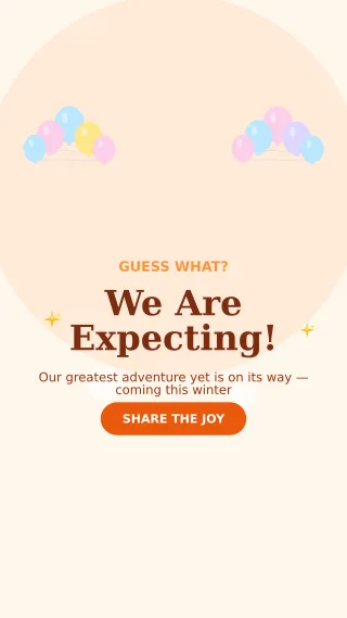 Pregnancy Reveal — editable white personal template, story / reel