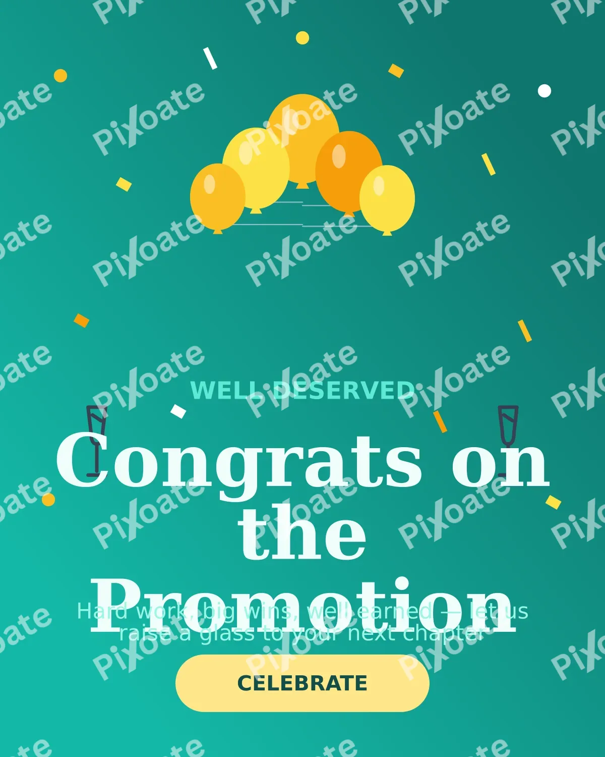 Promotion Celebration Promotion Celebration — editable teal personal template, instagram portrait