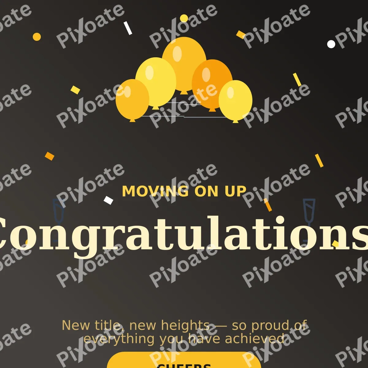 Promotion Cheers Promotion Cheers — editable black personal template, instagram post