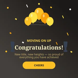 Promotion Cheers — editable black personal template, instagram post