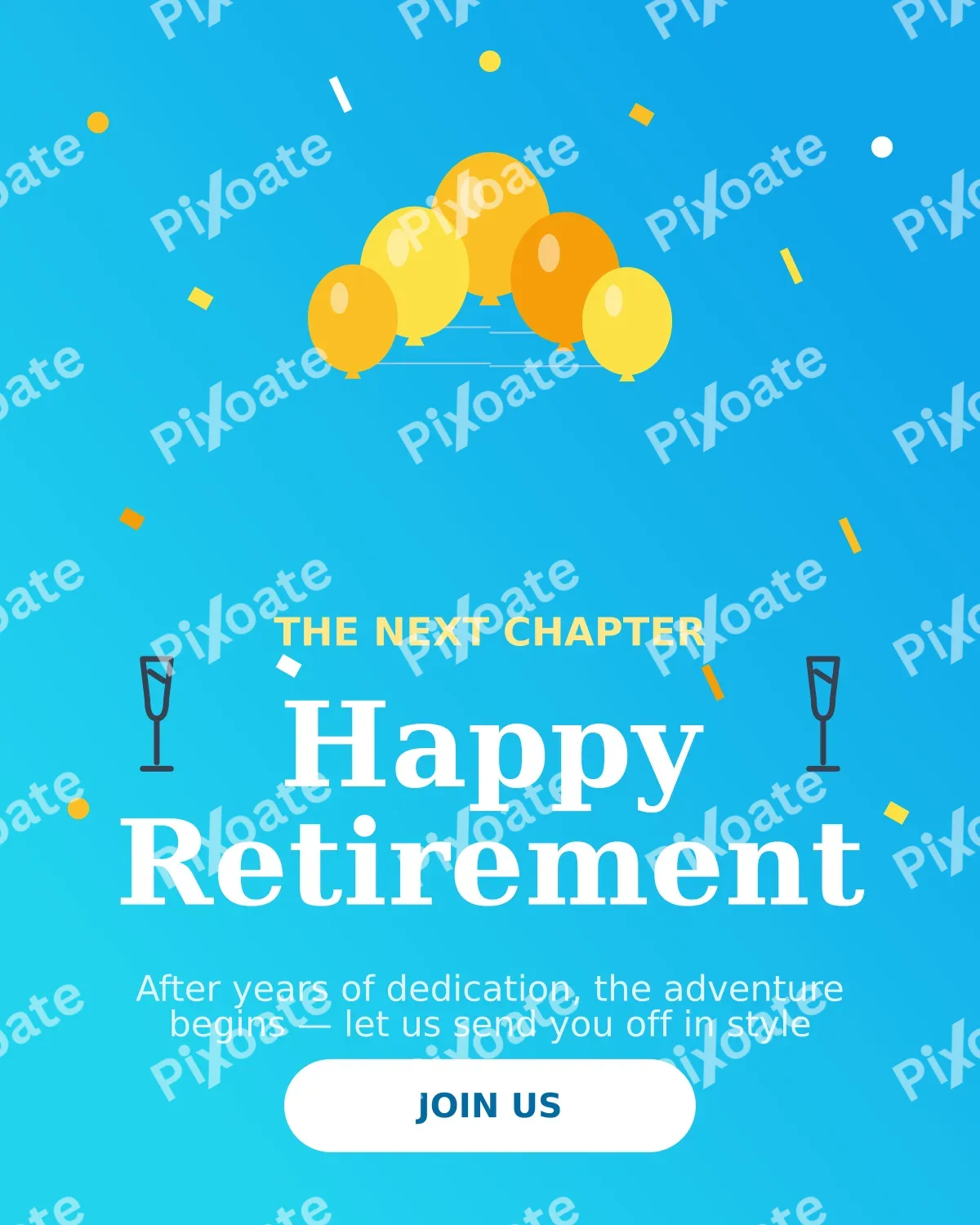 Retirement Party Retirement Party — editable blue personal template, instagram portrait