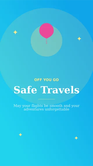 Safe Travels — editable blue personal template, story / reel