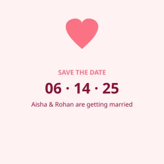 Save the Date — editable white personal template, instagram post