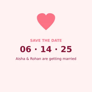 Save the Date — editable white personal template, instagram post