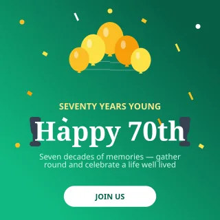 Seventieth Birthday — editable green personal template, instagram post