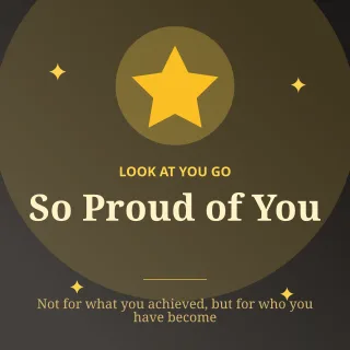 So Proud of You — editable black personal template, instagram post