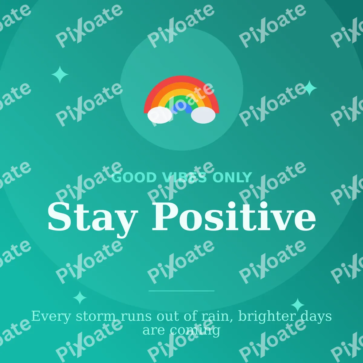 Stay Positive Stay Positive — editable teal personal template, instagram post