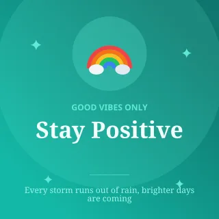 Stay Positive — editable teal personal template, instagram post