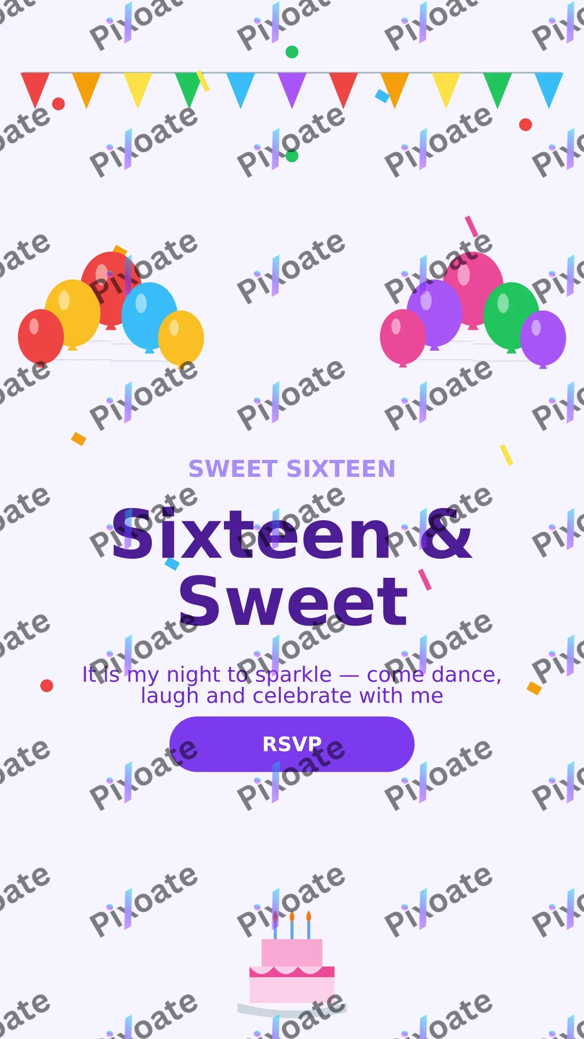 Sweet Sixteen Sweet Sixteen — editable white personal template, story / reel