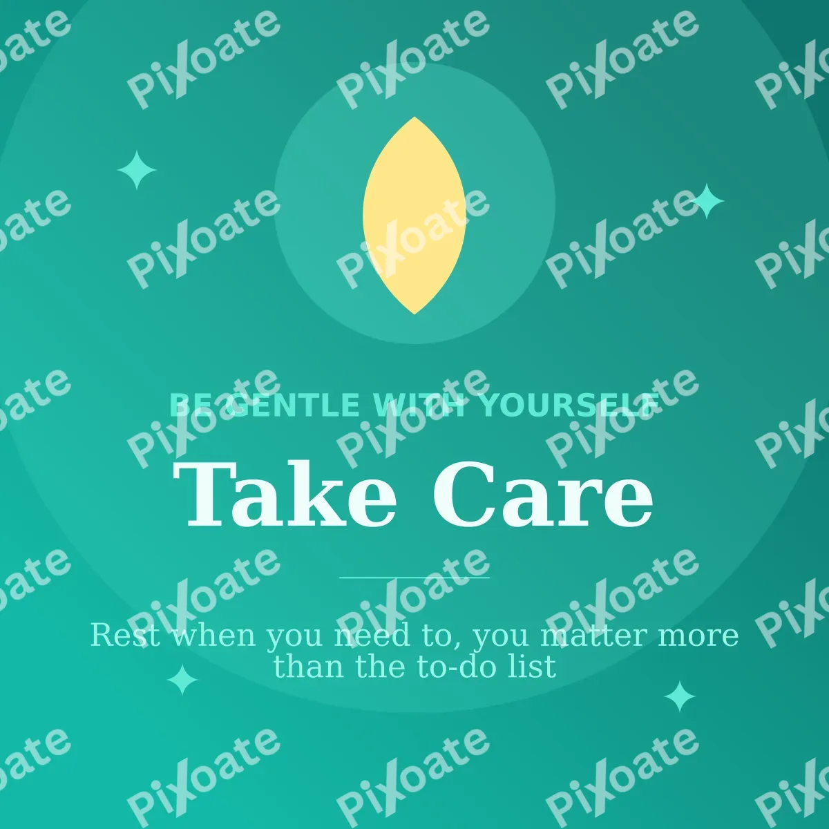 Take Care Take Care — editable teal personal template, instagram post