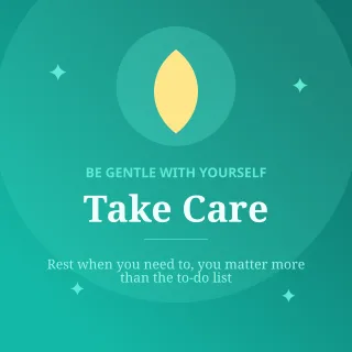 Take Care — editable teal personal template, instagram post