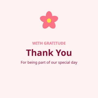 Thank You Card — editable white personal template, instagram post