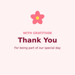 Thank You Card — editable white personal template, instagram post
