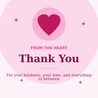 Thank You — editable white personal template, instagram post