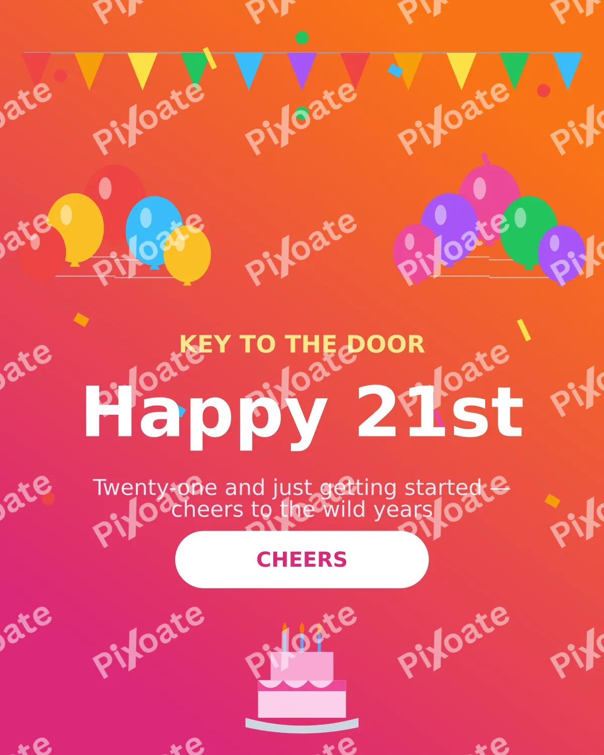 Twenty-First Twenty-First — editable pink personal template, instagram portrait