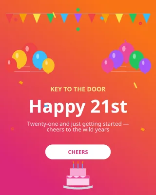 Twenty-First — editable pink personal template, instagram portrait