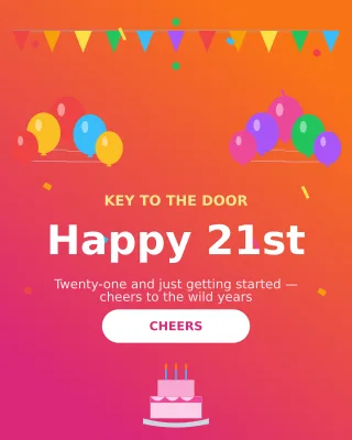 Twenty-First — editable pink personal template, instagram portrait