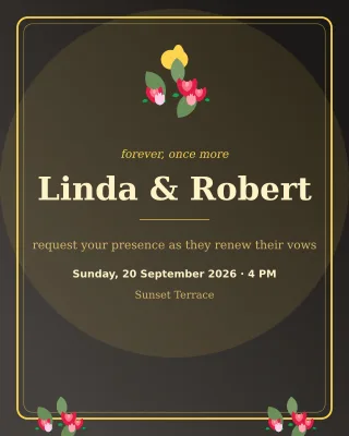 Vow Renewal Gold — editable black personal template, instagram portrait