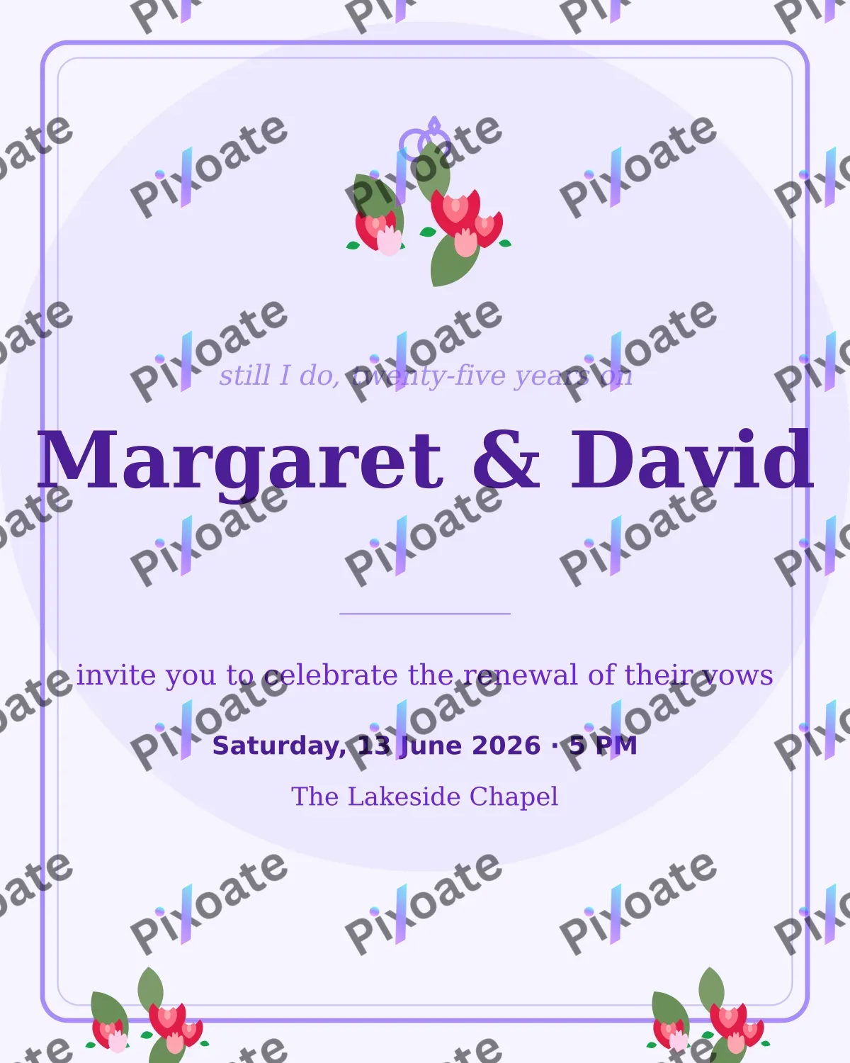 Vow Renewal Vow Renewal — editable white personal template, instagram portrait