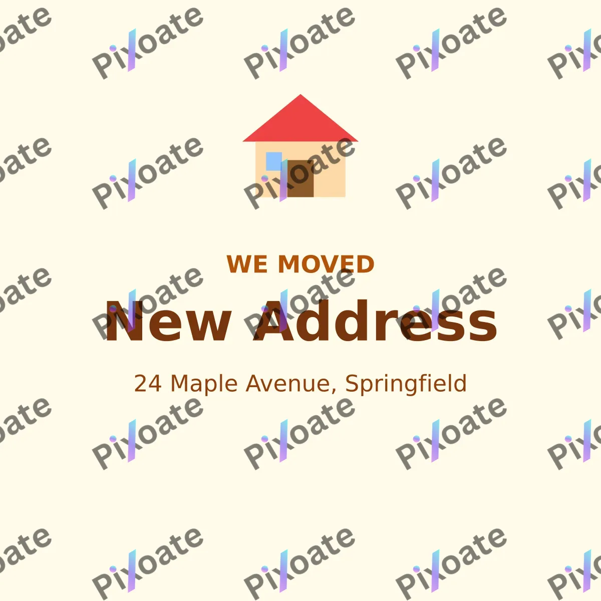 We Moved We Moved — editable white personal template, instagram post