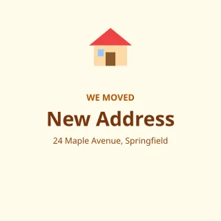 We Moved — editable white personal template, instagram post