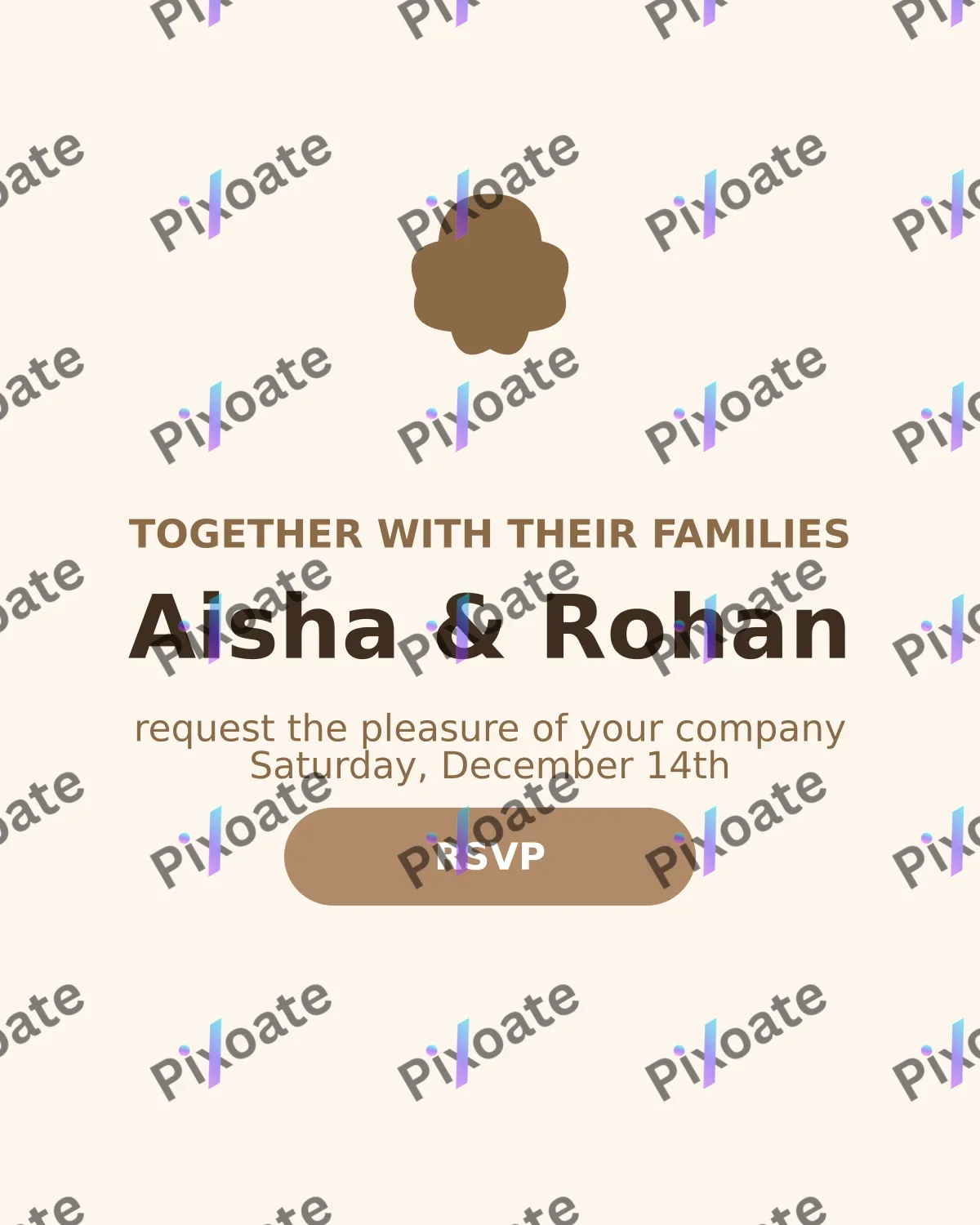 Wedding Invite — editable white personal template, instagram portrait